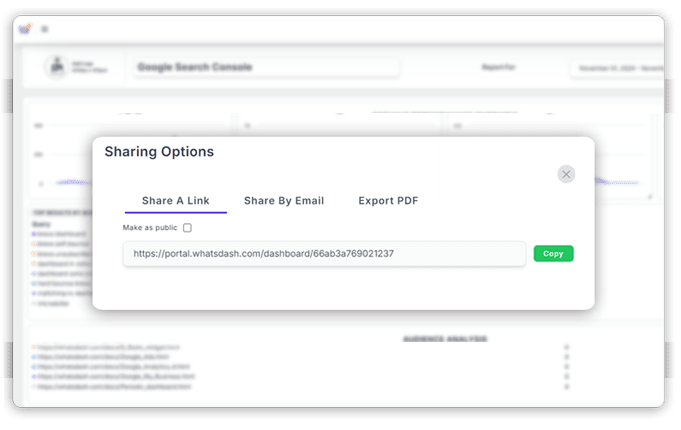 Generate and share marketing reports