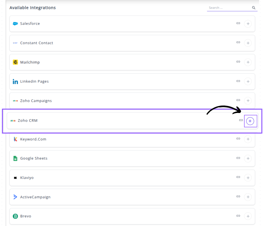 Zoho CRM Integration Connect Icon